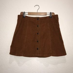 Brown corduroy mini skirt